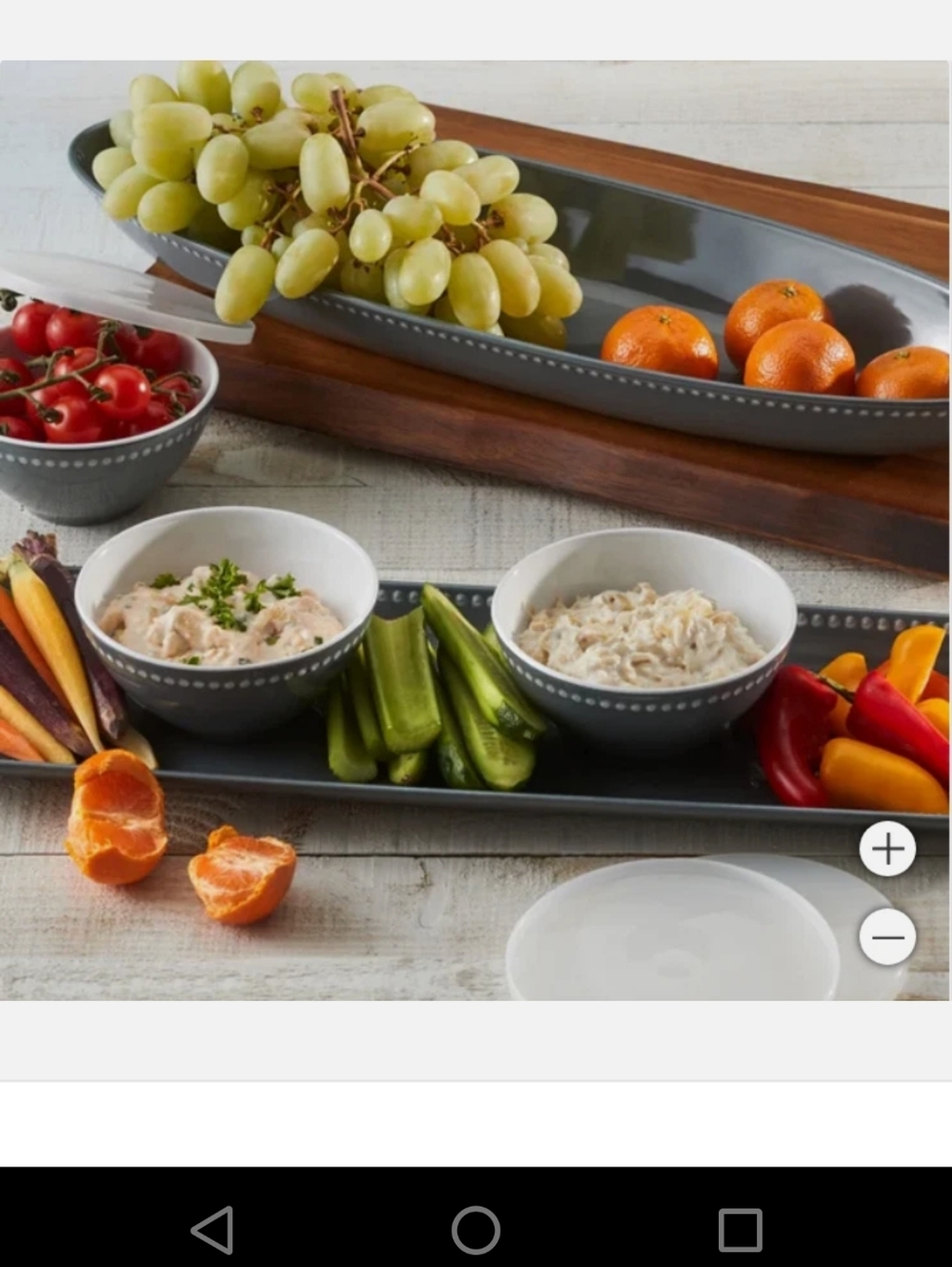 NEW Pandex 5-piece Beaded Melamine Serving Set Gray - Picture 6 of 6